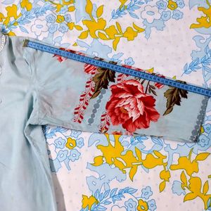 Sky Blue Pakistani Kurta Set In Cotton