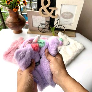 Soft Fur Unicorn Pouch - 1 Piece