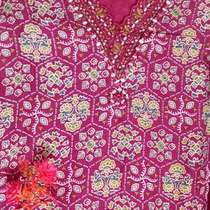 Magenta Colour Pathani Kurta