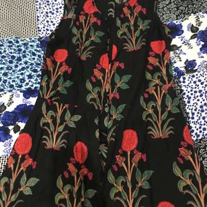 Jaipur Cotton Printed Black Dress For Girls