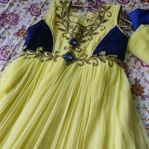 Lime Yellow Anarkali Set