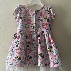 Cartoon Printed Pink Frock For Kid Girl