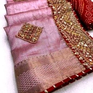 New Cotton Silk Saree With Blouse Piece