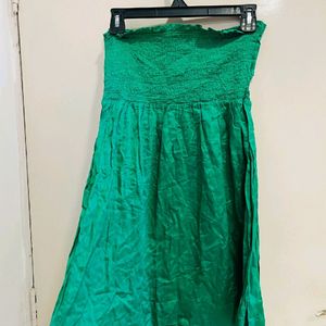 Green Beautiful Smoking Linen Tube Dress