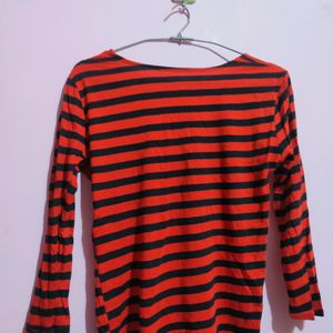 Fitted Stripe Top For Women