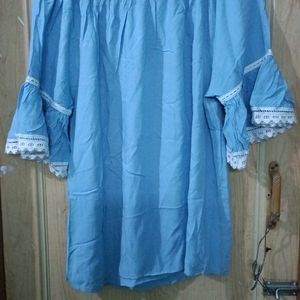 2BMe Light Blue Top With Bell Sleeves