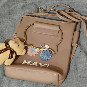 Mauve Rexine Handbag