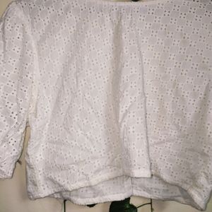 Off White Chicken Pattern Style Back Shirt