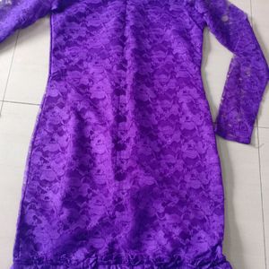 Women's Purple One Piece With Full Sleeves, Fully