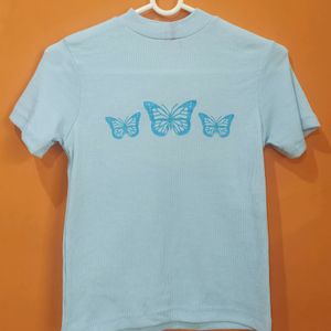 Butterfly Print Crop Top