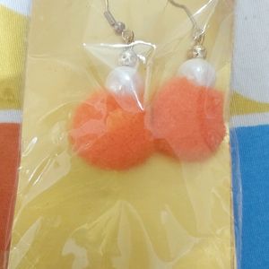 Orange Light Weight Eariings Brand New