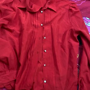 Red Oversized Shirt