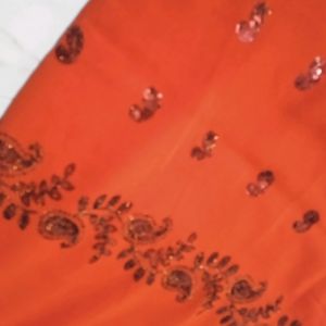 Orange Sequence Saree