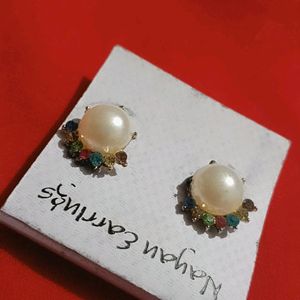 White Stone Earrings 😍