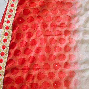 Dual Shade Half And Half Georgette Saree