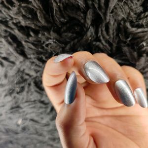 Press-on Nails, Silver Glitters