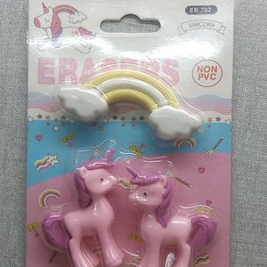 Eraser Set Of Unicorn And Rainbow