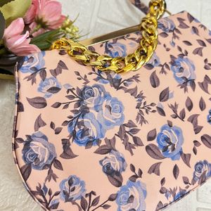 Pink floral Oval sling bag