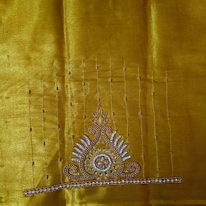 🤩🤩Beautiful Gold Shine Maggam Work Blouse Piece