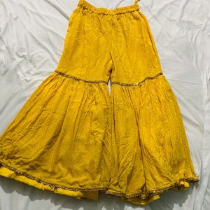 Yellow Heavy Sharara Set