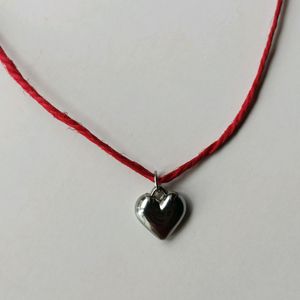 Gothic Heart Necklace And Y2K Hert In Red Cord