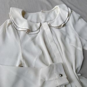 New Korean Shoulder Off-white Cute Shirt