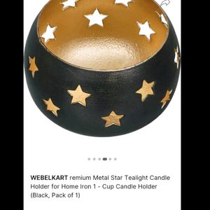 Tealight Candle Holder for Home (Black, Pack of1)