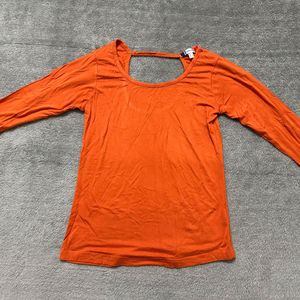 Imported Orange Fitted Top