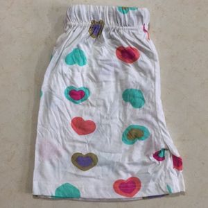 Multi Coloured Heart White Pyjama Shorts