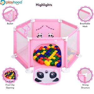 Playhood Big Size Hexagon Shape Panda Playing Pen