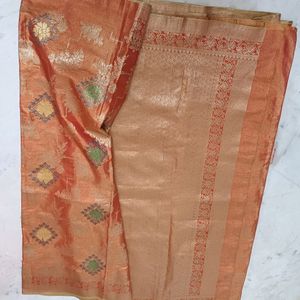 One Time Used Tissue Silk Saree