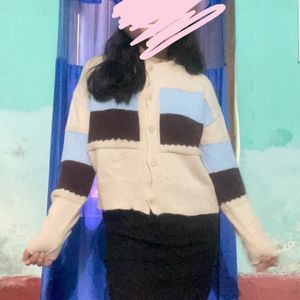 Cute Korean  Colour block Sweater