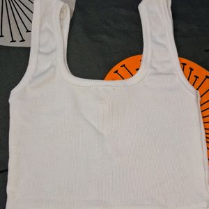 White Tank Crop Top