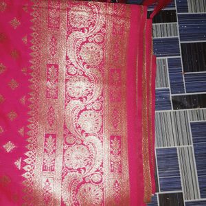 Banarasi Zari Work Pink Saree