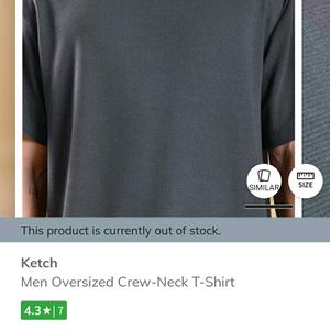 KETCH Men Oversized  Crew Neck T-shirt