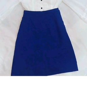 Royal blue Color Knee length Skirt