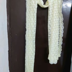 Cream Lace Dupatta