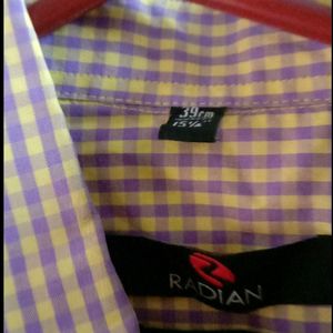 Mens Formal Checked Shirt M Size