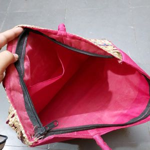 Women's Pink Embroidered Sling Bag