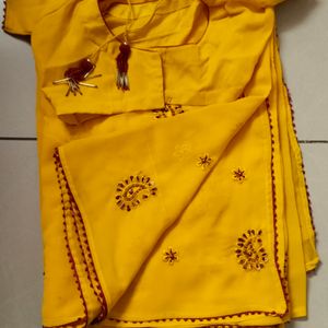 Beautiful Yellow Colour Festive Wear Saree