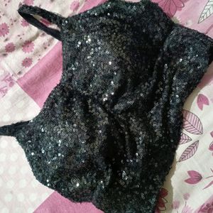 Heavy Sequin Padded Crop Top