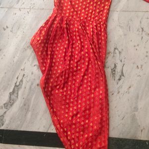 LADIES SUIT RED BANARSI SILK