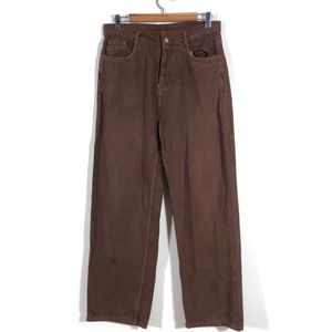 Brown High Waisted Straight Fit Jeans