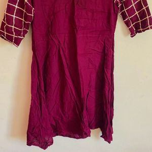 Unused Frock A Line Kurti Magenta/red Wine Colour