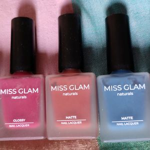 Combo of Five Miss Glam Collection Nail Polishes