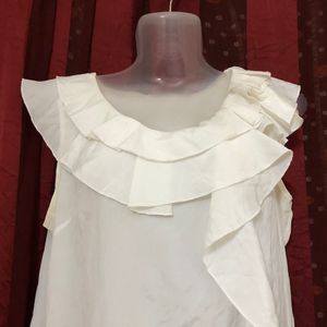 S&W  Fashion White Sleeveless Top