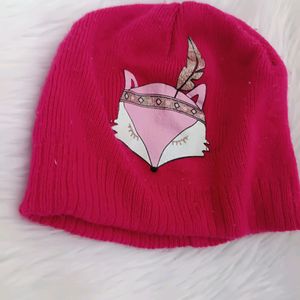 Pink woolen cap