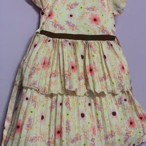 Floral Frock For Girls With Lining 4-6 Years