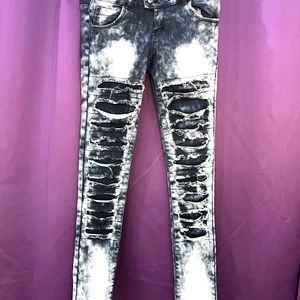 Black Faded Ripped Jeans | Trendy A