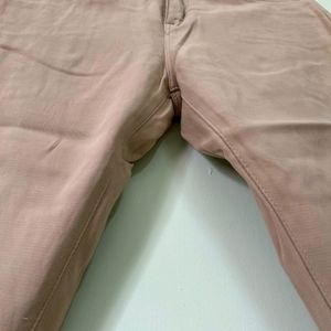 Beige Cotton Skinny Jeans